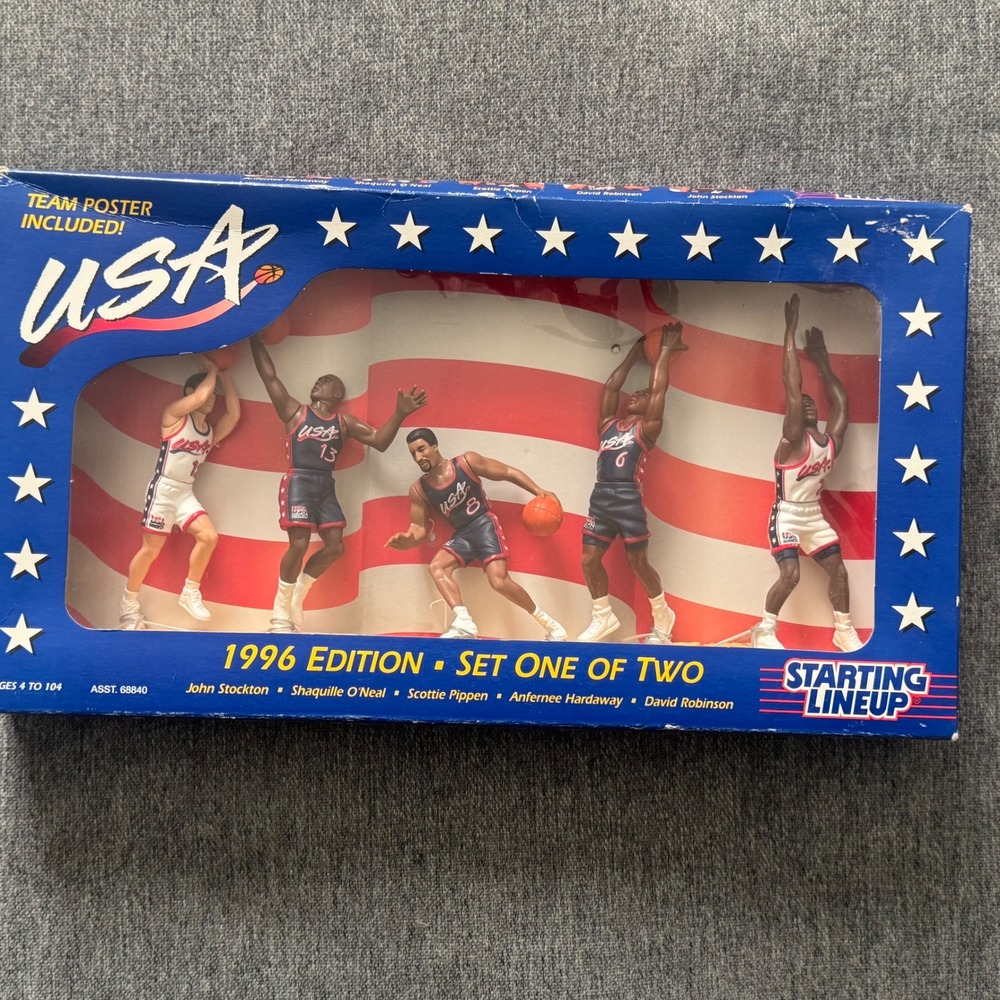 NIB VTG‎ Starting Lineup 1996 Edition USA Basketball Team Set 1 of 2 Figures